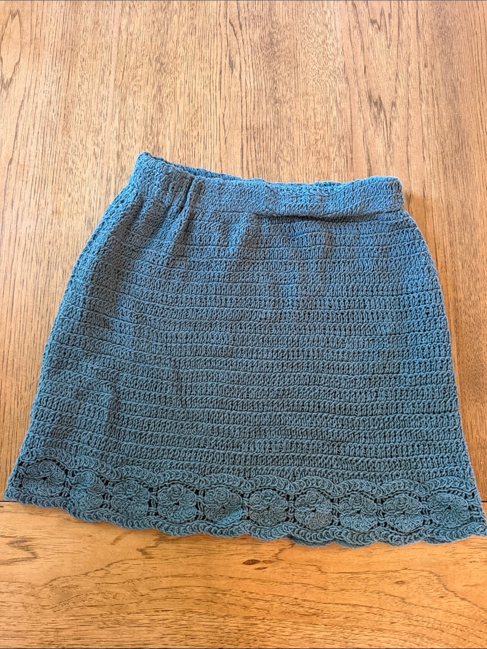 Zara Girls 11-12 Blue Crochet Knit Mini Skirt